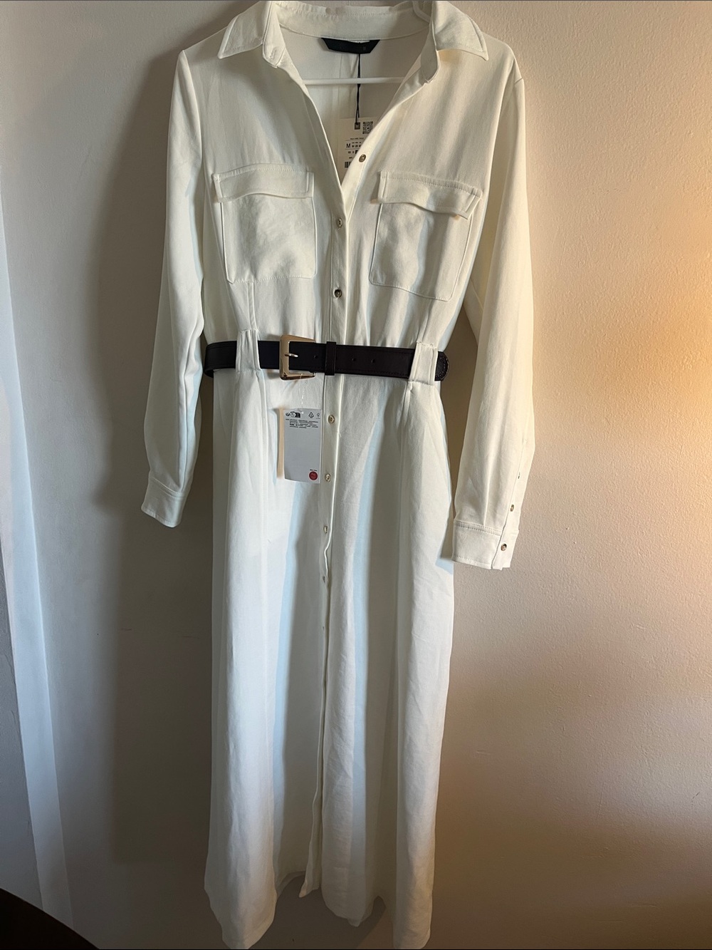 NWT! Zara White button up dress